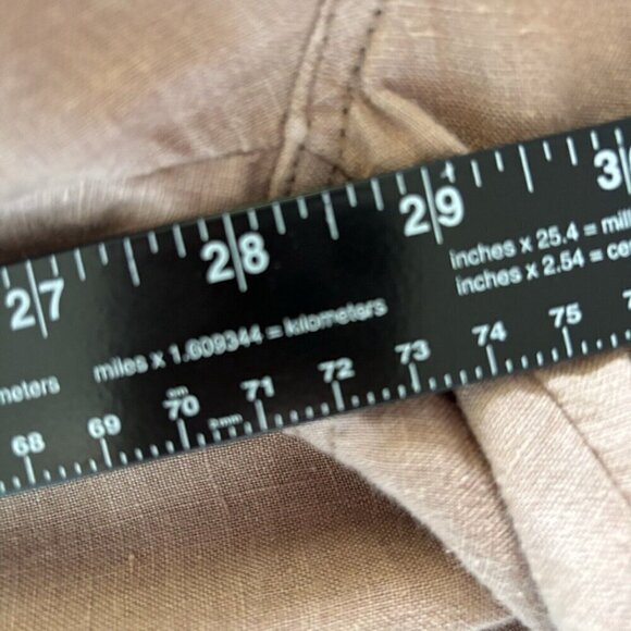 H by Halston Jogger Pants Med 100% Linen Pull On Elastic Drawstring Waist Tan - Picture 14 of 15